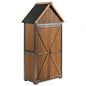 Outdoor Storage Cabinet 50.4L X 26.8 X 41H, Garden Shed Shed with Metal Frame Structure Backyard Garden Patio Lawn Brown