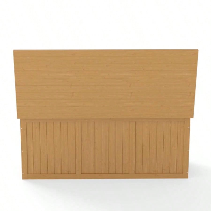 112 Gallon Outdoor Wooden Deck Box Solid Wood Storage Box Table Top Patio Furniture Cushions, Pool Toys Garden Tools