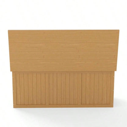 112 Gallon Outdoor Wooden Deck Box Solid Wood Storage Box Table Top Patio Furniture Cushions, Pool Toys Garden Tools
