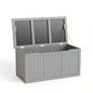112 Gallon Outdoor Wooden Deck Box Solid Wood Storage Box Table Top Patio Furniture Cushions, Pool Toys Garden Tools