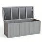 112 Gallon Outdoor Wooden Deck Box Solid Wood Storage Box Table Top Patio Furniture Cushions, Pool Toys Garden Tools