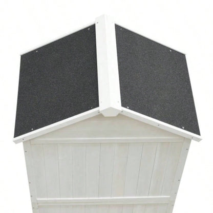 67 White Fir Wood Storage Shed with Double Doors