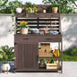 67 White Fir Wood Storage Shed with Double Doors
