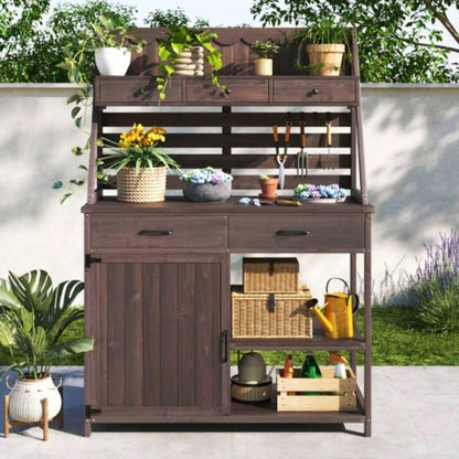 67 White Fir Wood Storage Shed with Double Doors