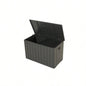 200 Gallon Plastic Deck Box, Large Patio Storage Box with Lock, Wheels Waterproof Lid Outdoor Cushions, Garden and Pool Supplies Gray
