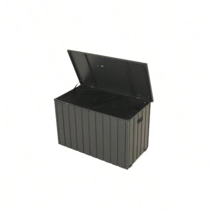 120 Gallon Outdoor Storage Deck Box Waterproof, Large Patio Storage Bin Outside Cushions, Throw Pillows, Garden Tools, Lockable Dark Gray