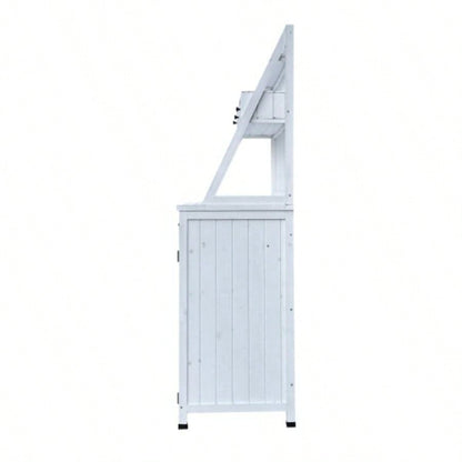 Outdoor Potting Table, Tableside cabinet cabinet, Wooden Gardening Table Tabletop and Storage Cabinet, Planting Table Garden Work Garden, Patio, Greenhouse