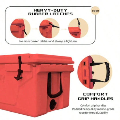 Red outdoor Camping Picnic Fishing portable cooler 65QT Portable Insulated Cooler Box