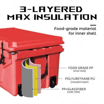 Red outdoor Camping Picnic Fishing portable cooler 65QT Portable Insulated Cooler Box