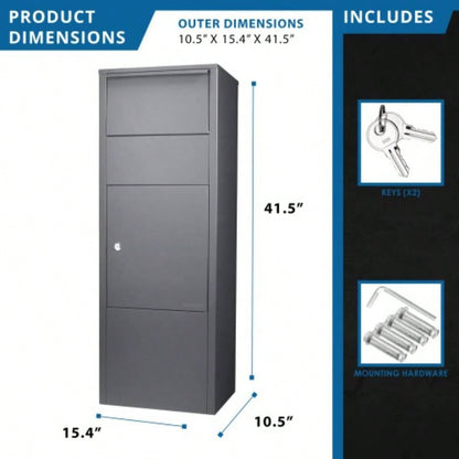 Large Single Compartment Locking Parcel Drop Box