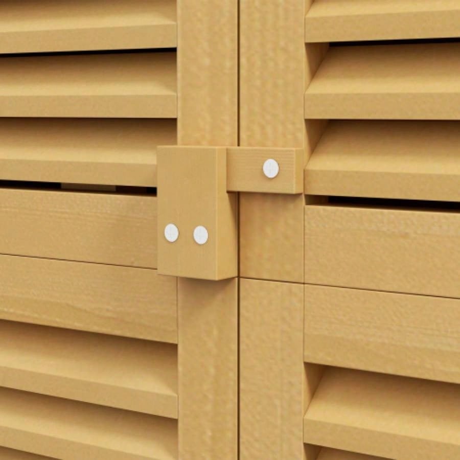 Outsunny 5x 3 Wooden Outdoor Storage Cabinet, Garden Sheds Outdoor Storage with Asphalt Roof 2 Large Wood Doors with Lock, Yellow