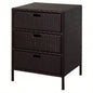 Outsunny Outdoor Towel Cabinet, PE Rattan Pool Storage Organizer, Freestanding Outdoor Towel Rack Pool with 3 Drawers and Weather Safe Material, Brown
