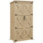 Outsunny Wooden Garden Shed, Outdoor Storage Cabinet with Waterproof Asphalt Roof, Narrow Shed with Shelves and Lockable Doors, Natural