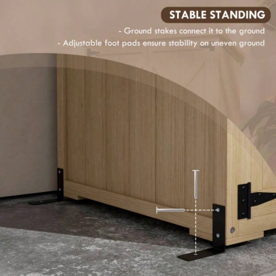 Outsunny Wooden Garden Shed, Outdoor Storage Cabinet with Waterproof Asphalt Roof, Narrow Shed with Shelves and Lockable Doors, Natural