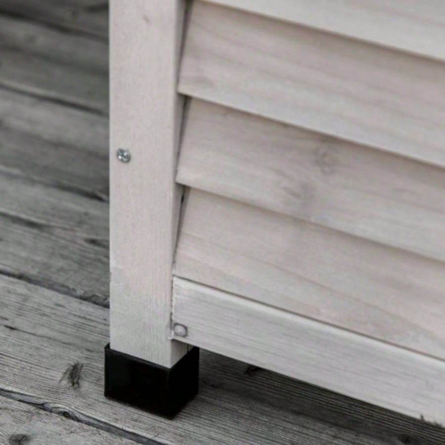 Outsunny 75 Gallon Wooden Deck Box, Outdoor Storage Container with Aerating Weather - Fighting,