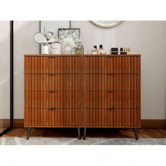 Wooden Chest of Drawers - Spacious Storage Organizer Bedroom or Living Room, Modern Design with Multiple Compartments, Brown