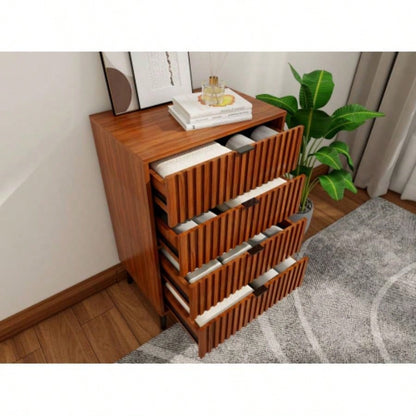 Wooden Chest of Drawers - Spacious Storage Organizer Bedroom or Living Room, Modern Design with Multiple Compartments, Brown