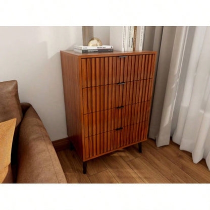 Wooden Chest of Drawers - Spacious Storage Organizer Bedroom or Living Room, Modern Design with Multiple Compartments, Brown