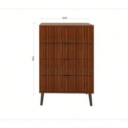 Wooden Chest of Drawers - Spacious Storage Organizer Bedroom or Living Room, Modern Design with Multiple Compartments, Brown