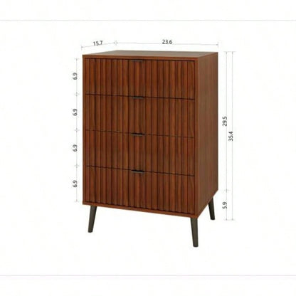 Wooden Chest of Drawers - Spacious Storage Organizer Bedroom or Living Room, Modern Design with Multiple Compartments, Brown