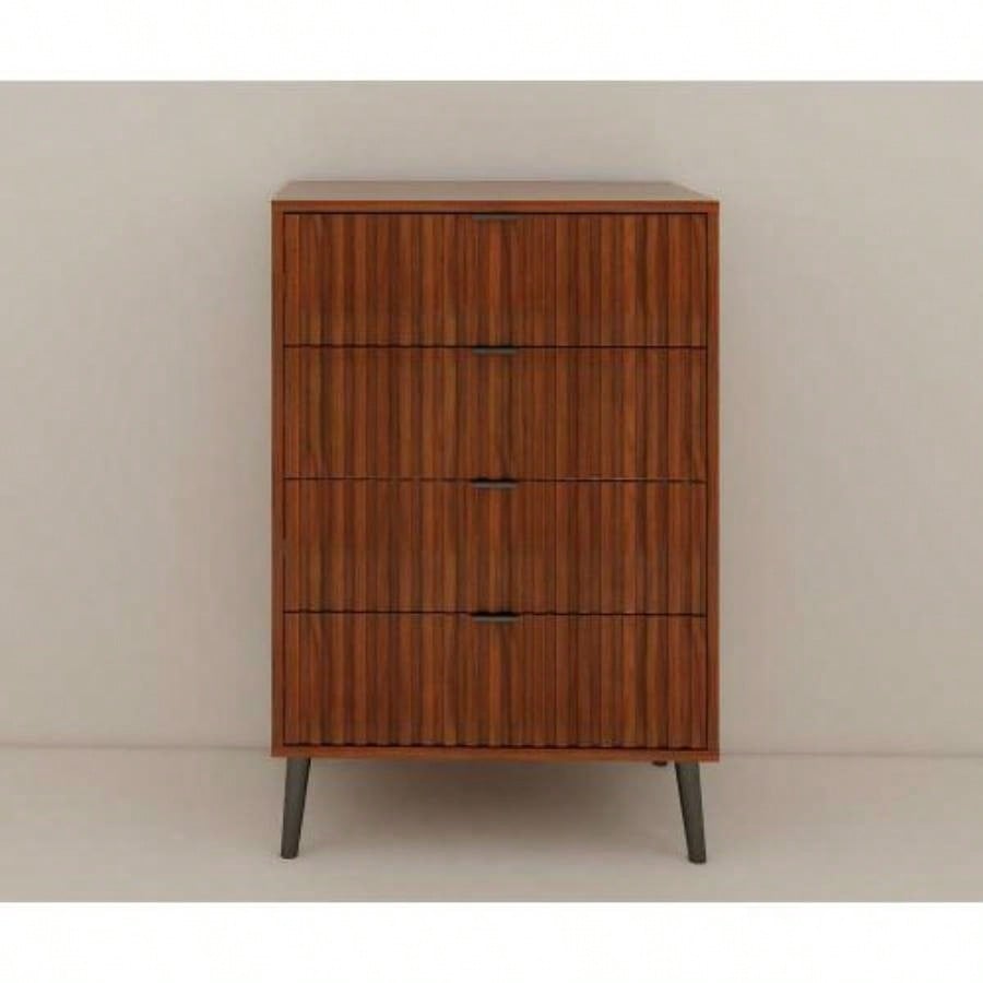 Wooden Chest of Drawers - Spacious Storage Organizer Bedroom or Living Room, Modern Design with Multiple Compartments, Brown