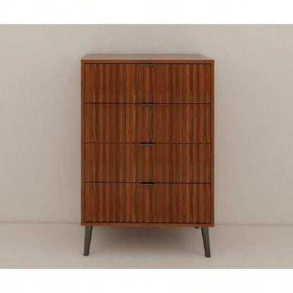 Wooden Chest of Drawers - Spacious Storage Organizer Bedroom or Living Room, Modern Design with Multiple Compartments, Brown