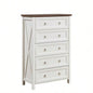 Farmhouse 5 Drawers Dresser Chests Bedroom, Wood Rustic Tall Chest of Drawers, Dressers Organizer Bedroom, Living Room, Hallway