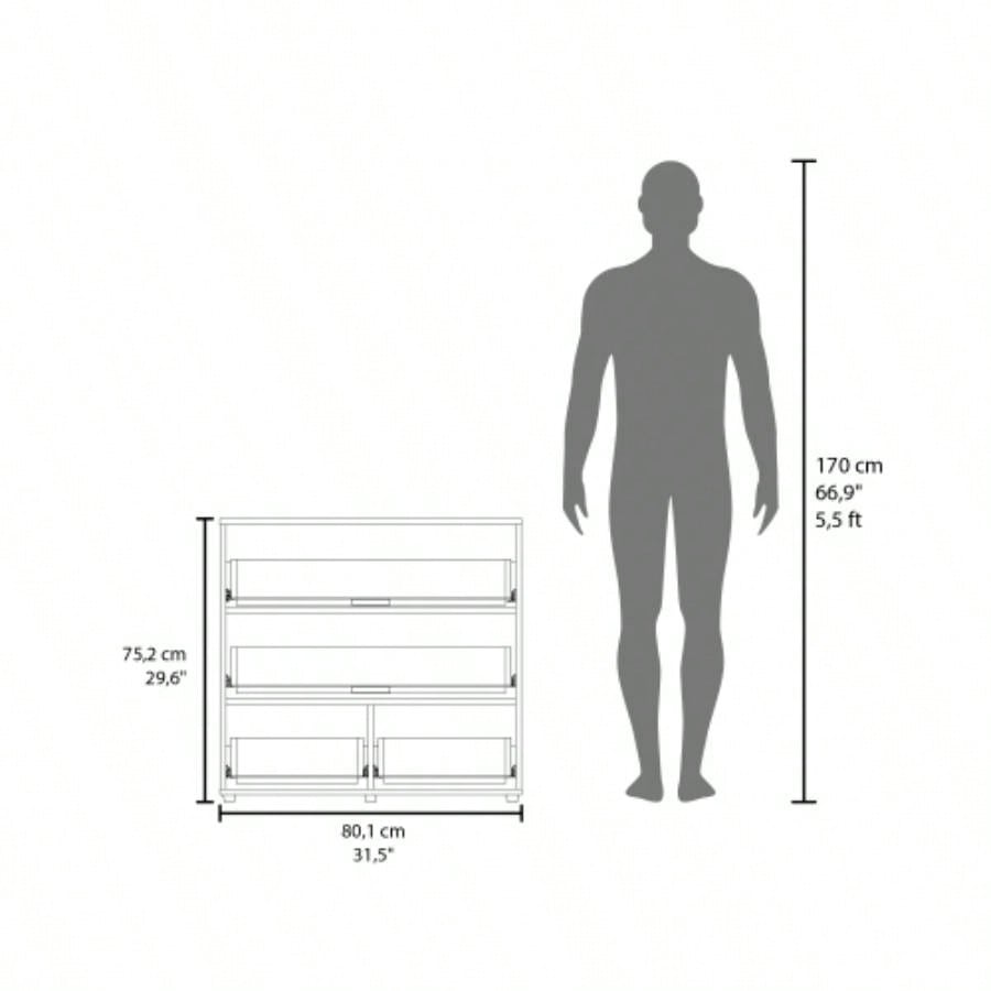 Dresser, 4 Drawers, 4, White