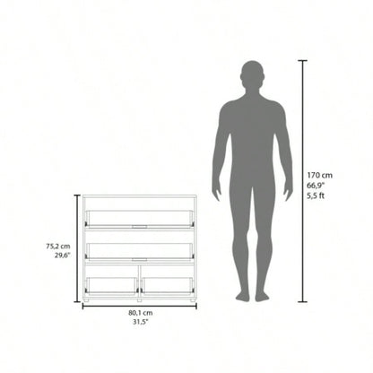 Dresser, 4 Drawers, 4, White
