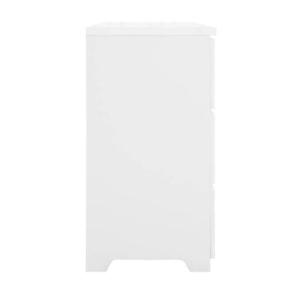 6 Drawer Storage Cabinet, Dresser, Wood Storage Tower Clothes Organizer with Wavy drawer panel, Wide Chest of 6 Drawers, Large Storage Space Bedroom, Hallway, Entryway Living Room White