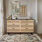 51 Rattan Dresser with Drawers, 6 Drawer Dresser Bedroom, Clothes Storage Cabinet Bedroom, Metal HandleWood Hallway, Living Room, Bedroom, Natural