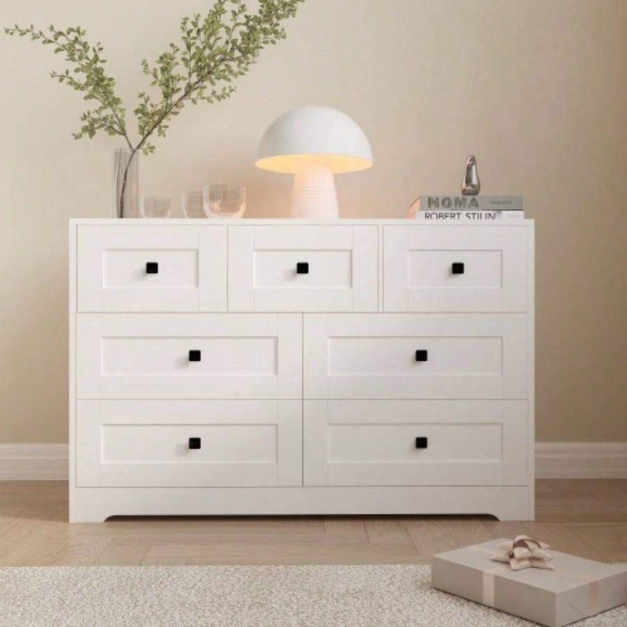 Chest Of Drawer with 6 drawers white color farm door