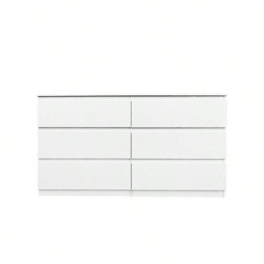 6 Drawer Double Dresser Bedroom Living Room Hallway, white