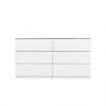6 Drawer Double Dresser Bedroom Living Room Hallway, white