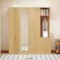 4 - Door Wardrobe with Shelves, Drawers, and Full - Length Mirror, White