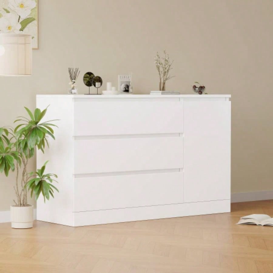 Wooden side cabinet with hidden drawers