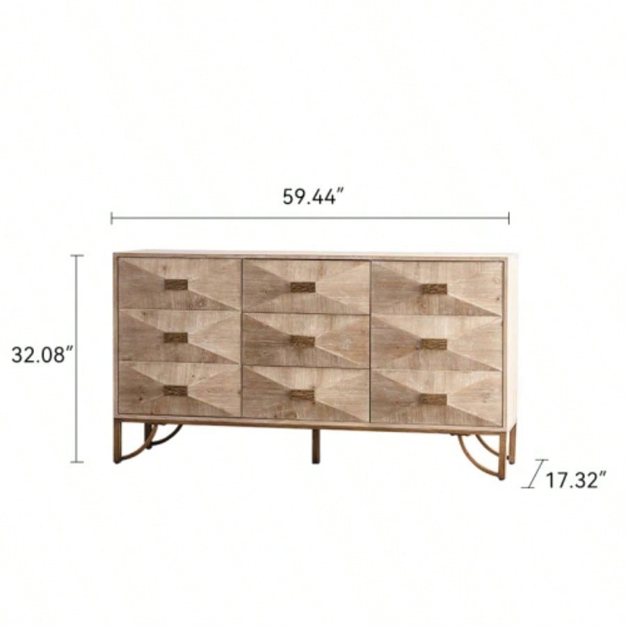 3 Drawers Dresser, Modern Dressers Chests of Drawers, TV Stand, Light Wood Dresser Bedroom, Living Room, Hallway