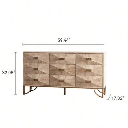 3 Drawers Dresser, Modern Dressers Chests of Drawers, TV Stand, Light Wood Dresser Bedroom, Living Room, Hallway