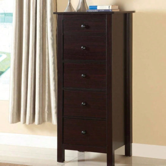 Transitional Espresso Compact Design 5 - Drawer Chest Bedroom/ Small Living Space Chest of drawers