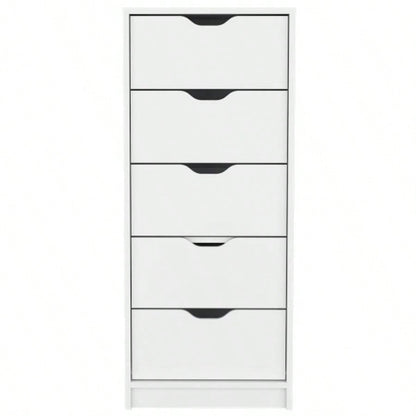Dresser Kamran, Five Drawer Narrows, White
