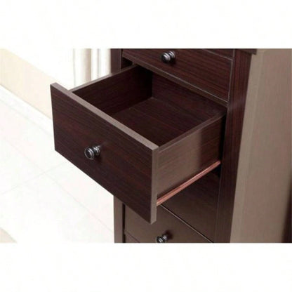 Transitional Espresso Compact Design 5 - Drawer Chest Bedroom/ Small Living Space Chest of drawers