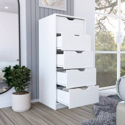 Dresser Kamran, Five Drawer Narrows, White