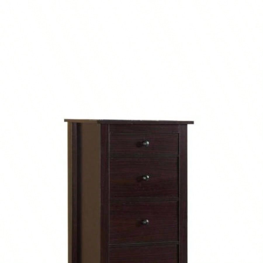 Transitional Espresso Compact Design 5 - Drawer Chest Bedroom/ Small Living Space Chest of drawers