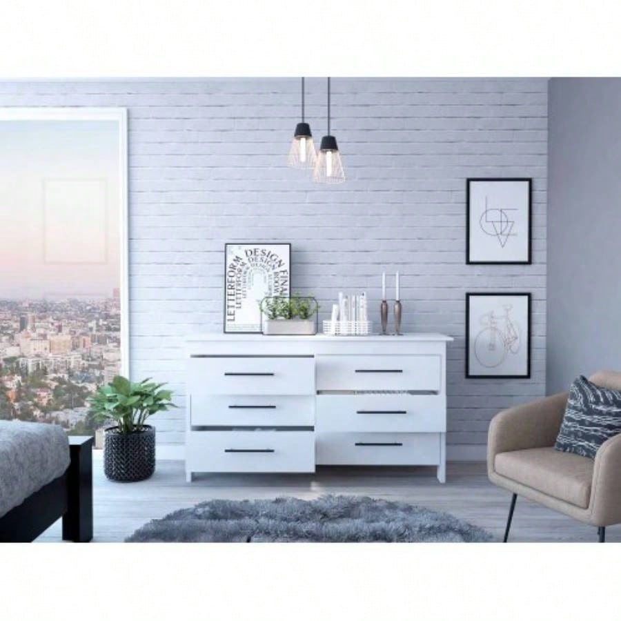 Southington 6 - Drawer Rectangle Dresser White