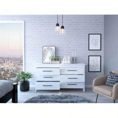 Southington 6 - Drawer Rectangle Dresser White