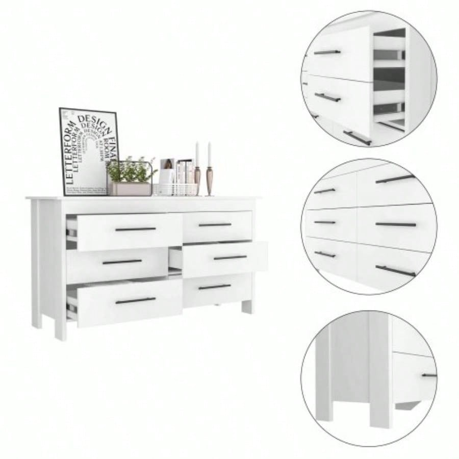 Southington 6 - Drawer Rectangle Dresser White