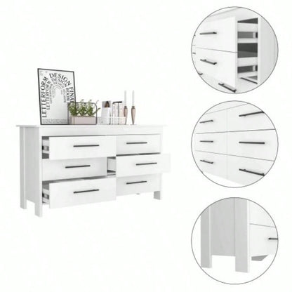 Southington 6 - Drawer Rectangle Dresser White