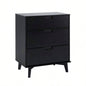 Mid - Modern Solid Wood 3 - Drawer Dresser - Black