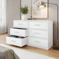 6 - Drawer Dresser with Large Fabric Drawers, White