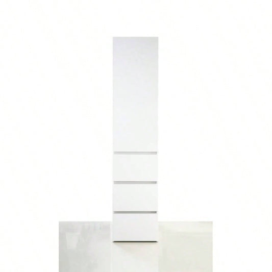 Elise Slim Modular Wood Closet Cabinet with Drawers in White